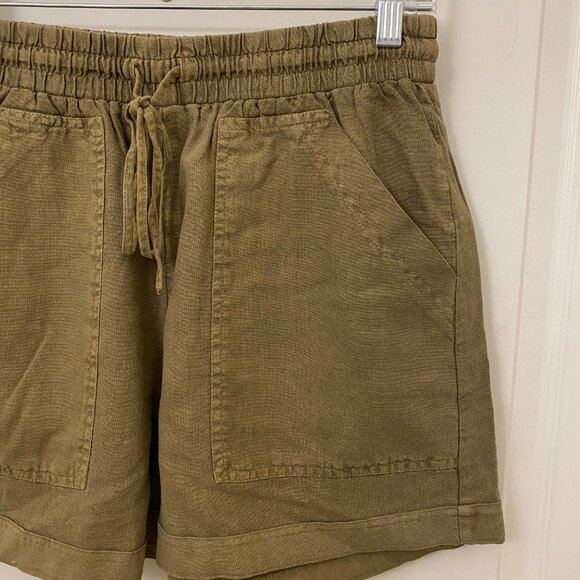 Excellent Universal Thread White Linen Blend Shorts Elastic Waist Size Small - Picture 2 of 5